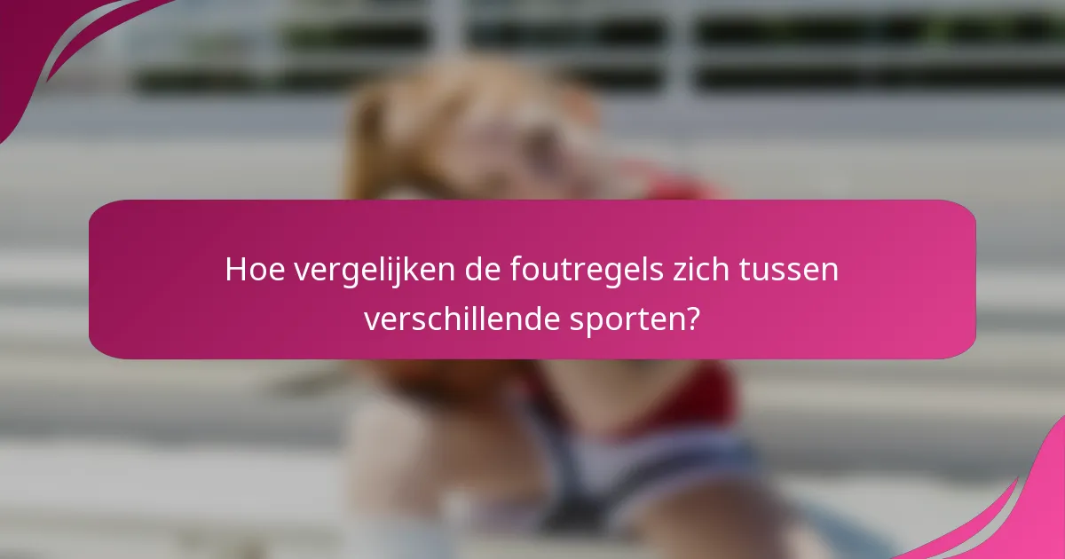 Hoe vergelijken de foutregels zich tussen verschillende sporten?