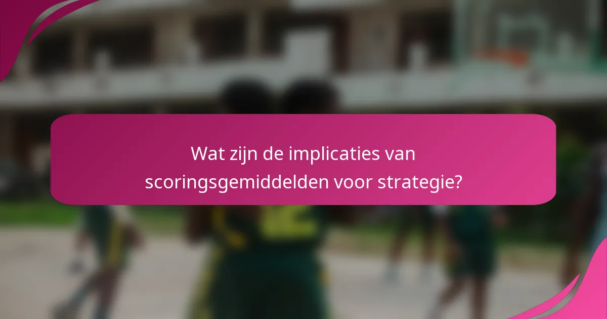 Wat zijn de implicaties van scoringsgemiddelden voor strategie?