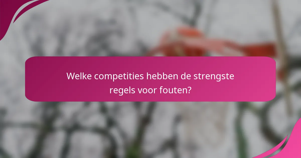 Welke competities hebben de strengste regels voor fouten?